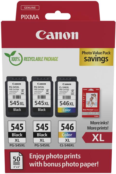 Actual product image Canon PG-545XLx2/CL-546XL Ink Cartridge (M, C, Y, FC)