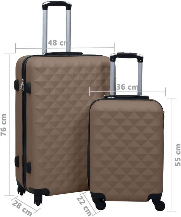 Immagine prodotto VidaXL Trolley a guscio rigido, marrone (Bagaglio a mano (fino a 50 litri), L (90 - 115l))