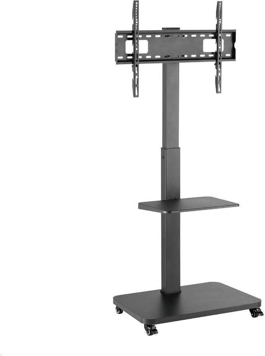 MonLines MBS011B TV Ständer auf Rollen mit Ablage bis 75 Zoll, schwarz (75", 40 kg)