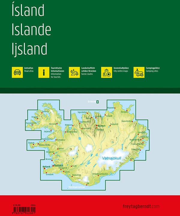 Produktbild Island Reiseatlas, Autoatlas 1:150.000, Spiralbindung, freytag & berndt