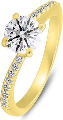 Produktbild Brilio Silver - Gold plated engagement ring with clear zircons RI138Y - Circuit: 52 mm (52)