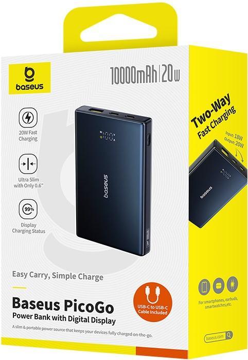 Actual product image Baseus PicoGo 10000mAh 20W powerbank (black) (10000 mAh)