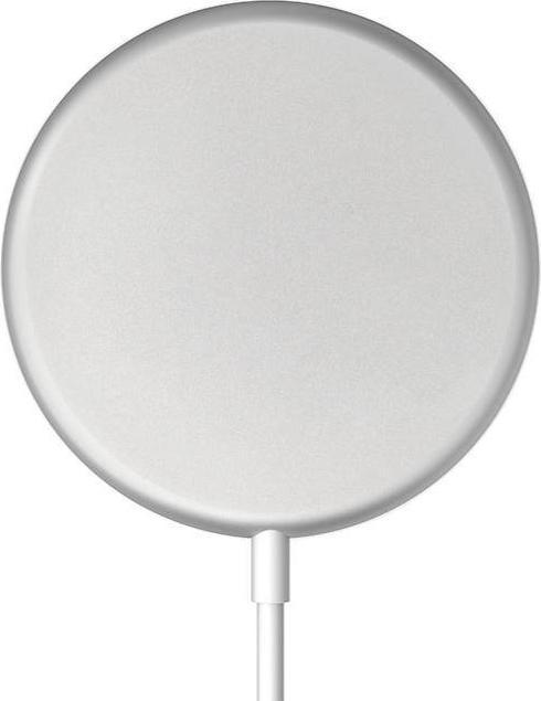 Crong MagSpot Wireless Charger - Aluminiowa ładowarka MagSafe 15W (Silver White) (15 W)