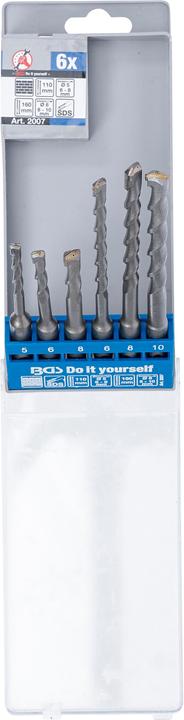 Immagine prodotto BGS Serie di punte per trapano a percussione stelo SDS, punto in metallo duro 5 - 10 mm 6 pz. (6 mm, 8 mm, 10 mm, 5 mm)