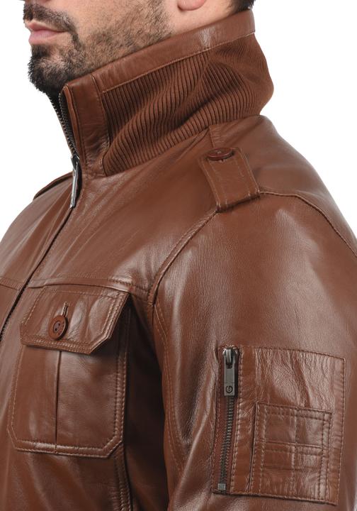 Actual product image Solid Famash Men's Leather Jacket (L)
