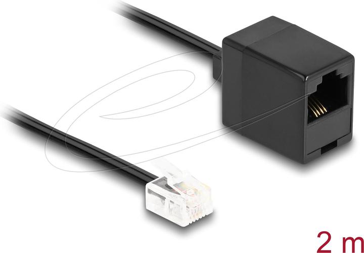 Image du produit Delock Câble téléphonique RJ11 mâle vers RJ45 femelle noir 2 m