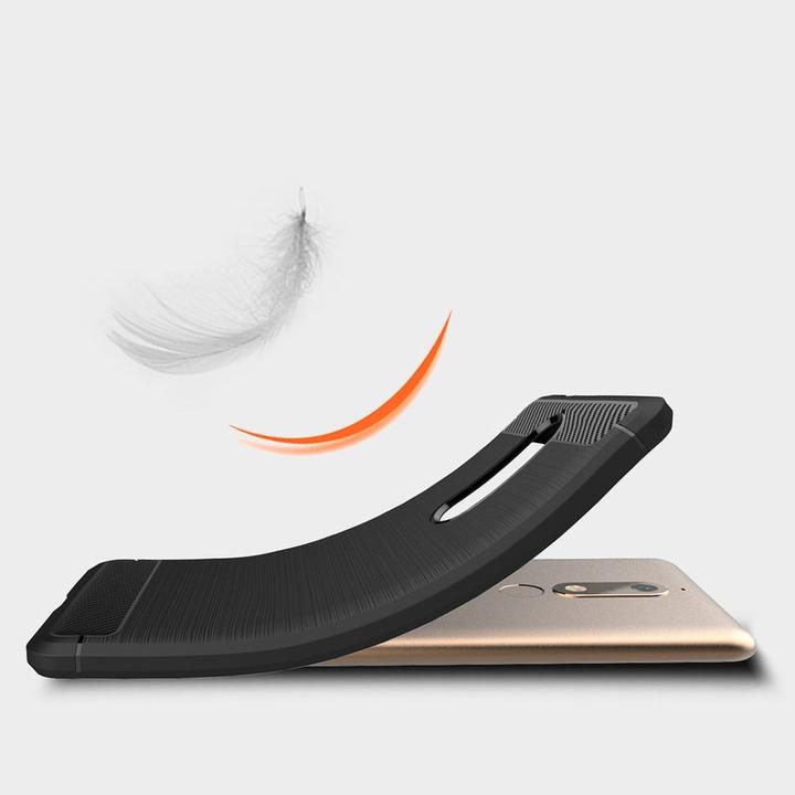 Actual product image König Design Nokia 5.1 Case Carbon Fiber Optics Brushed Protective Cover Bumper Case Grey (Nokia 5.1)