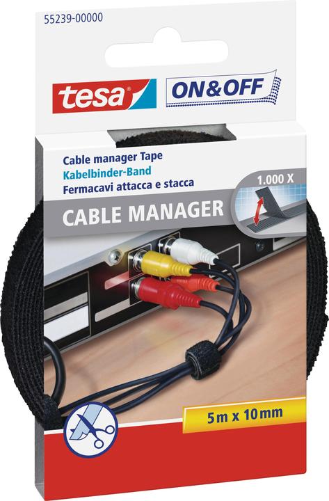 tesa On & Off Cable Manager (Velcro cable ties, 5000 mm, 1 pcs.)