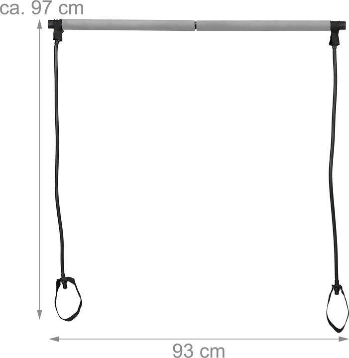 Produktbild Relaxdays Pilates-Stange + Widerstandsbänder (0.97 m)