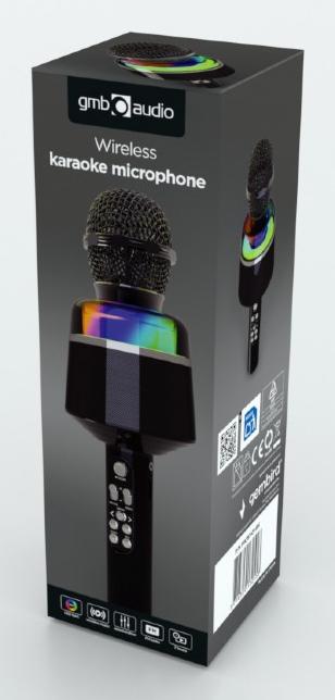 Produktbild Gembird Wired headphones MICBT-01-BK Wireless Karaoke Microphone, Black |
