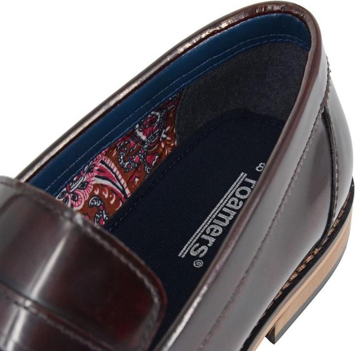 Actual product image Roamers Mens Leather Hi Shine Saddle Loafers (44.5)
