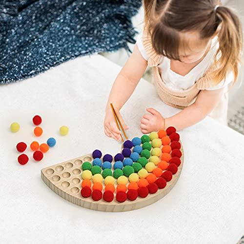 Produktbild Activity Board Holz Peg Board Perlen Spiel Perlen Spiel Rainbow Ball Elimination Spiel Spielzeug Farbe