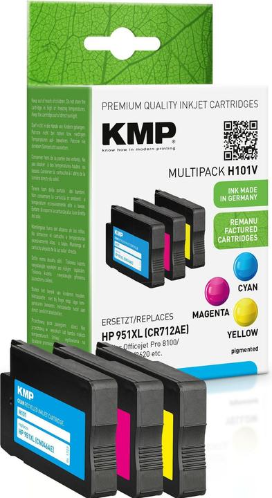 Actual product image KMP Tinte replaces HP951XL (CR712AE) (M, C, Y)