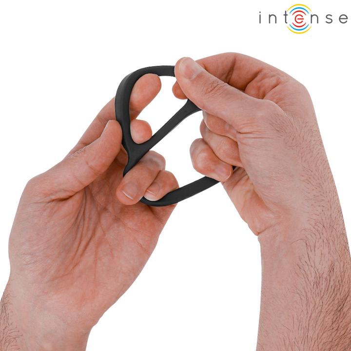 Actual product image Intense Bobby Double Silicone Penis Ring Black (11 cm)