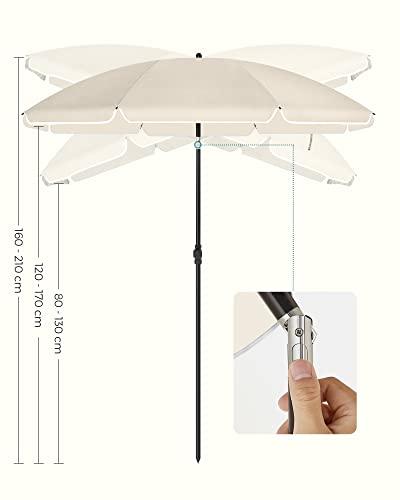 Produktbild Songmics Sonnenschirm für Strand beige (1.60 m)