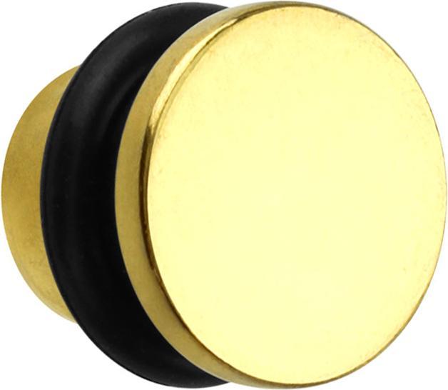 Produktbild Star Piercing Flachkopf Plug vergoldet mit Titanium Schicht (ohne Messing, Chirurgenstahl 316L)