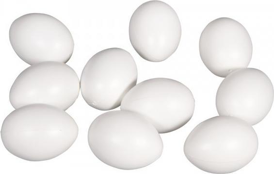 Produktbild Rayher 10er Set Plastik Eier Weiss 6cm (10 x)