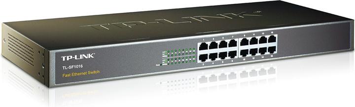 Actual product image TP-Link TL-SF1016, 16 port 10/100 Mbps rackmount switch (16 Ports)
