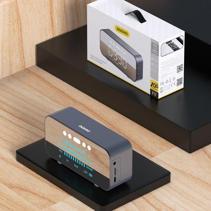 Produktbild Dudao Y17 Bluetooth-Uhr/Lautsprecher – Silber (Stromversorgung über USB)