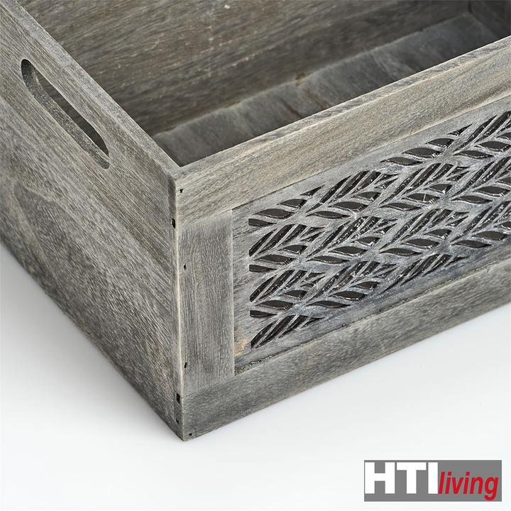 Produktbild HTI-Living Aufbewahrungskiste, Holz, grau (1 x, 30 x 16 x 20 cm, 35 x 18 x 25 cm)