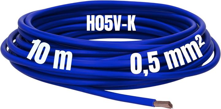 Produktbild Kalitec 10 Meter H05V-K 0,5 mm² ultramarinblau Verdrahtungsleitung I Aderleitung flexibel I PVC Einz (10 m)