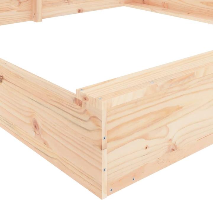 Actual product image VidaXL Sandkasten mit Sitzen Quadratisch Massivholz