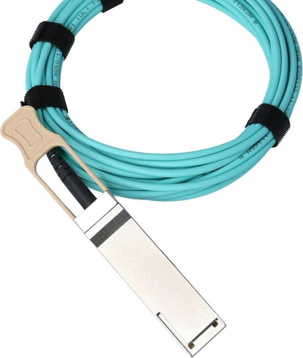 Actual product image BlueOptics 10437-BO. Cable length: 20 m, Connector 1: QSFP28, Connector 2: QSFP28. Weight: 150 g, Package