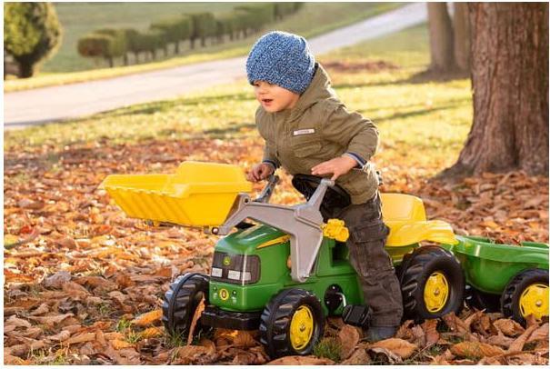 Productafbeelding Rolly Toys John Deere trekker met lader en aanhangwagen