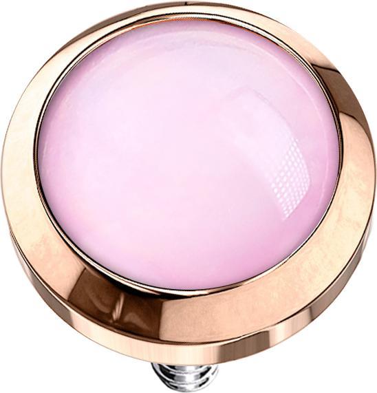Produktbild Star Piercing Dermal Anchor rosegold mit Epoxidstein pink (ohne Messing, Chirurgenstahl 316L)