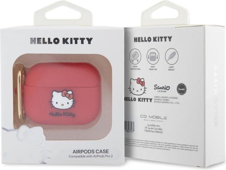Image du produit Hello Kitty HKAP23DKHSF Coque Airpods Pro 2 fuksja/fuschia Silicone 3D Kitty Head (Manchon pour casque d'écoute)