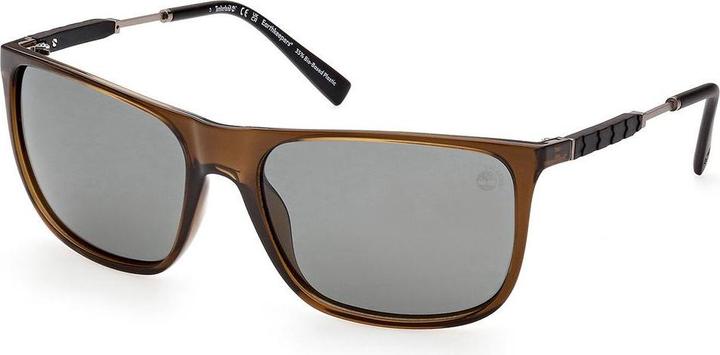 Timberland Polarized Smoke Rechteckige Herren-Sonnenbrille