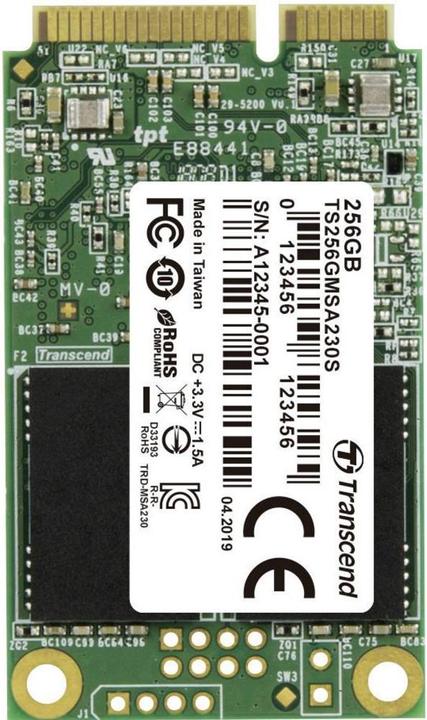 Actual product image Transcend MSA230S (256 GB, mSATA)