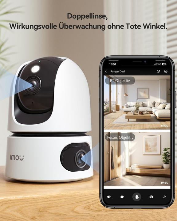 Actual product image Imou 2K+2K Dual-Überwachungskamera mit KI & PTZ