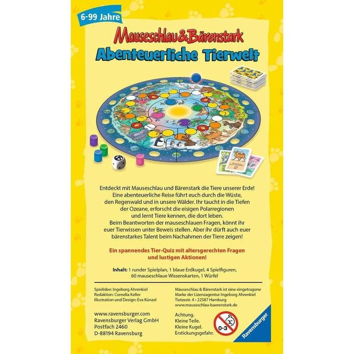 Produktbild Ravensburger Mauseschlau & Bärenstark Wissen und Lachen - Abenteuerliche Tierwelt (Deutsch)
