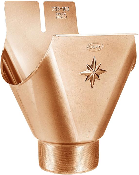 Actual product image Magni Copper hanging spigot oval RG 250 for downpipe DN 76 (1 pcs.)