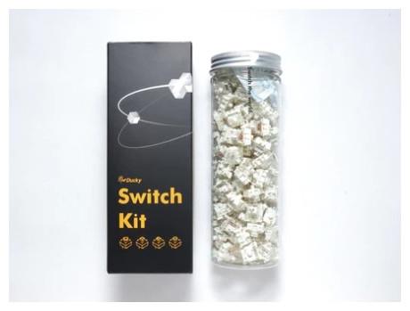Actual product image Ducky Gateron G Pro White Switches, mechanical, 3-pin, linear, MX stem, 38g - 110 pieces