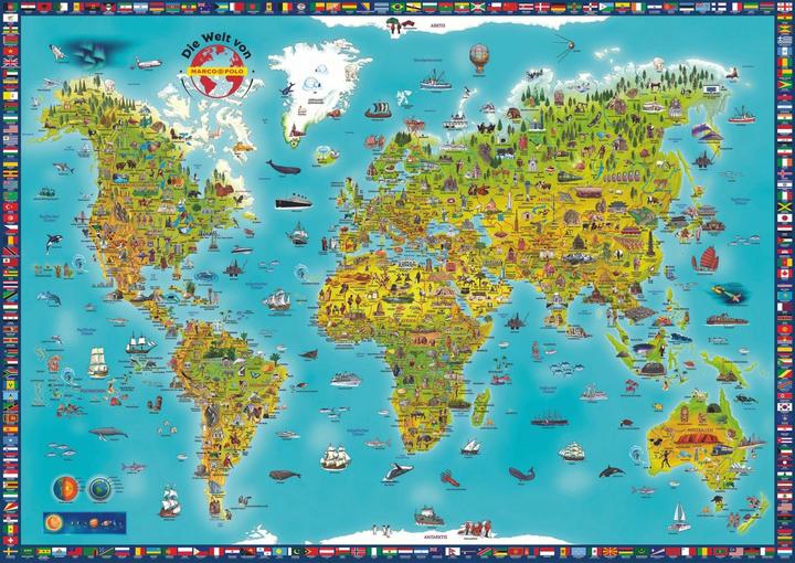 Image du produit Carte du monde panoramique pour enfants plano