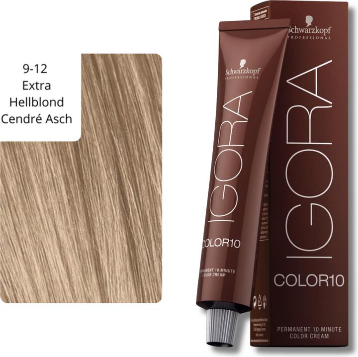 Produktbild Schwarzkopf Professional Igora Color10 Haarfarbe (9-12 Extra Hellblond Cendré Asch)