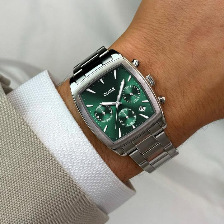 Actual product image Cluse Quartaut Chrono Silver (Chronograph, 35 mm)