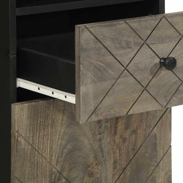 Actual product image VidaXL 3-piece bathroom furniture set black solid mango wood