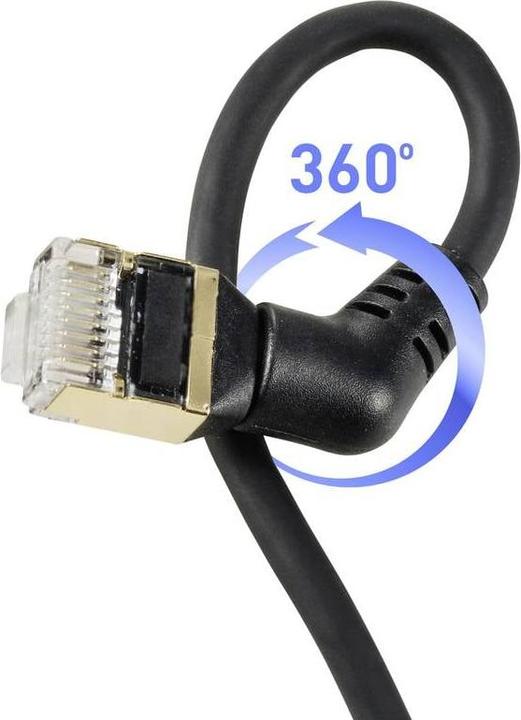 Actual product image Renkforce RF-6071556 RJ45 network cable, patch cable CAT 8.2 S/FTP 2.00 m black (S/FTP, CAT8.2, 2 m)