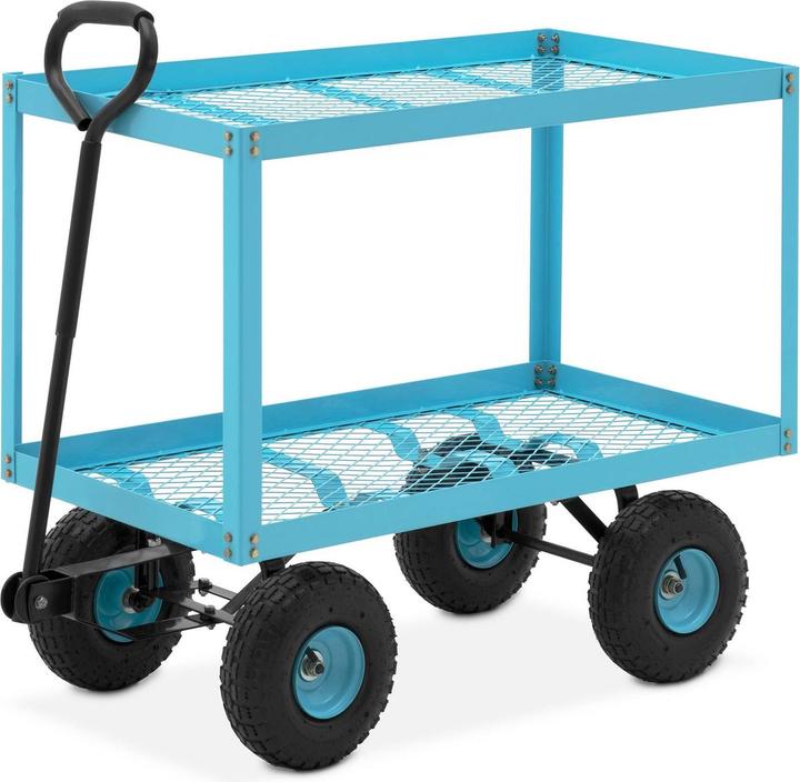 Produktbild Hillvert Gartenwagen Transportwagen Handwagen Gitterwagen Luftreifen 2 Ebenen 150 kg (150 kg)