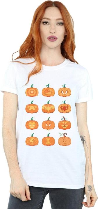 Actual product image Womens/Ladies Avengers Halloween Pumpkin Cotton Boyfriend T-Shirt (XXL)