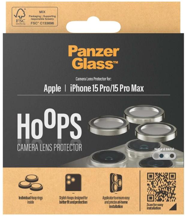 Immagine prodotto PanzerGlass Protezione dell'obiettivo della fotocamera Hoops (1 Pezzo/i, Apple iPhone 15 Pro, Apple iPhone 15 Pro Max)