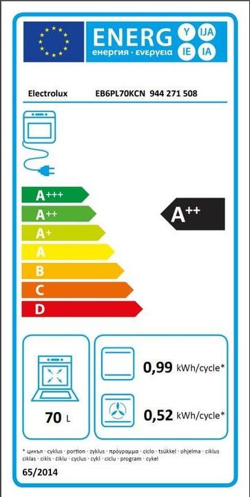 Energie-Label Electrolux EB6PL70KCN