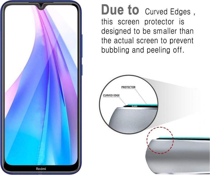 Produktbild Screenguard Xiaomi Redmi Note 8T Panzerglas Schutzfolie Case Friendly Design (1 Stück, Xiaomi Redmi Note 8T)