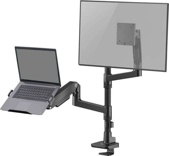 Produktbild Single monitor arm and laptop arm office premium, with gas spring, pole mounted (Tisch, 49")