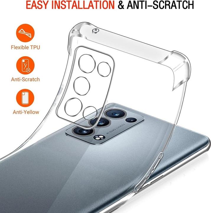Actual product image Screenguard Oppo Reno6 Pro 5G Case Crystal Soft Airbag Bumper (Oppo Reno 6 Pro 5G)
