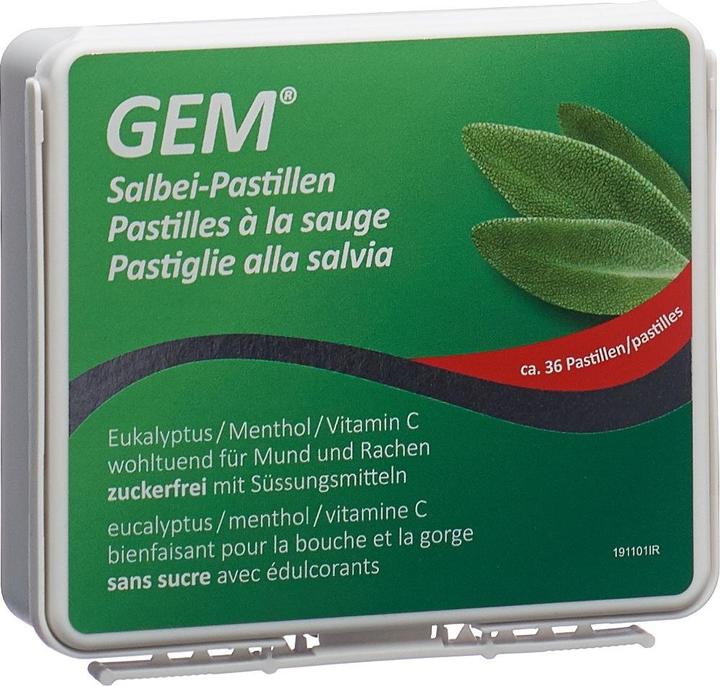 Image du produit GEM Pastilles de sauge sans sucre (36 pièce(s))