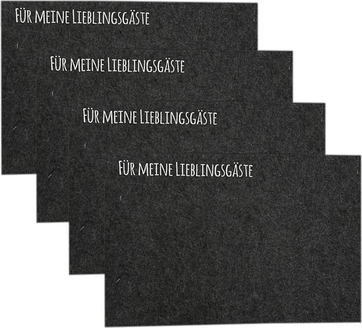 Produktbild Mojawo 4er Platzset Tischset Platzdeckchen Untersetzer Platzmatten Filz (4 x, 45 x 30 cm)